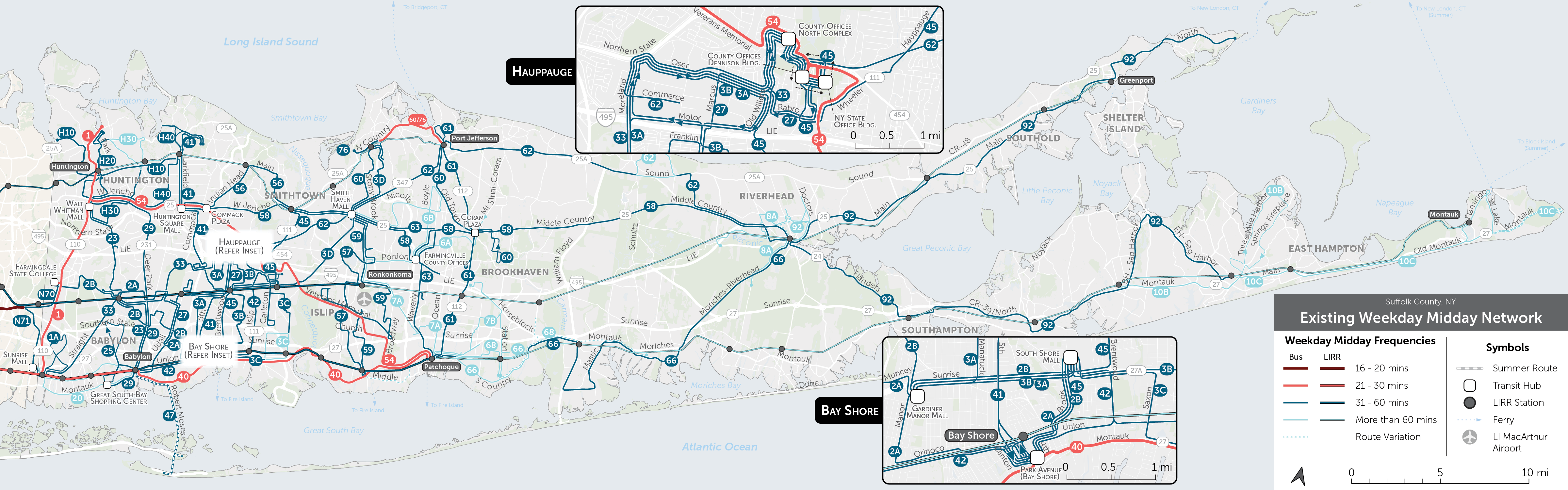 Existing county-wide bus network
